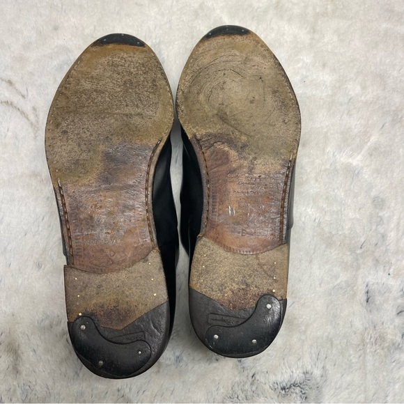 Salvatore Ferragamo Mens Black Leather Cap Toe Dress Shoes SZ 8.5 - Picture 10 of 16